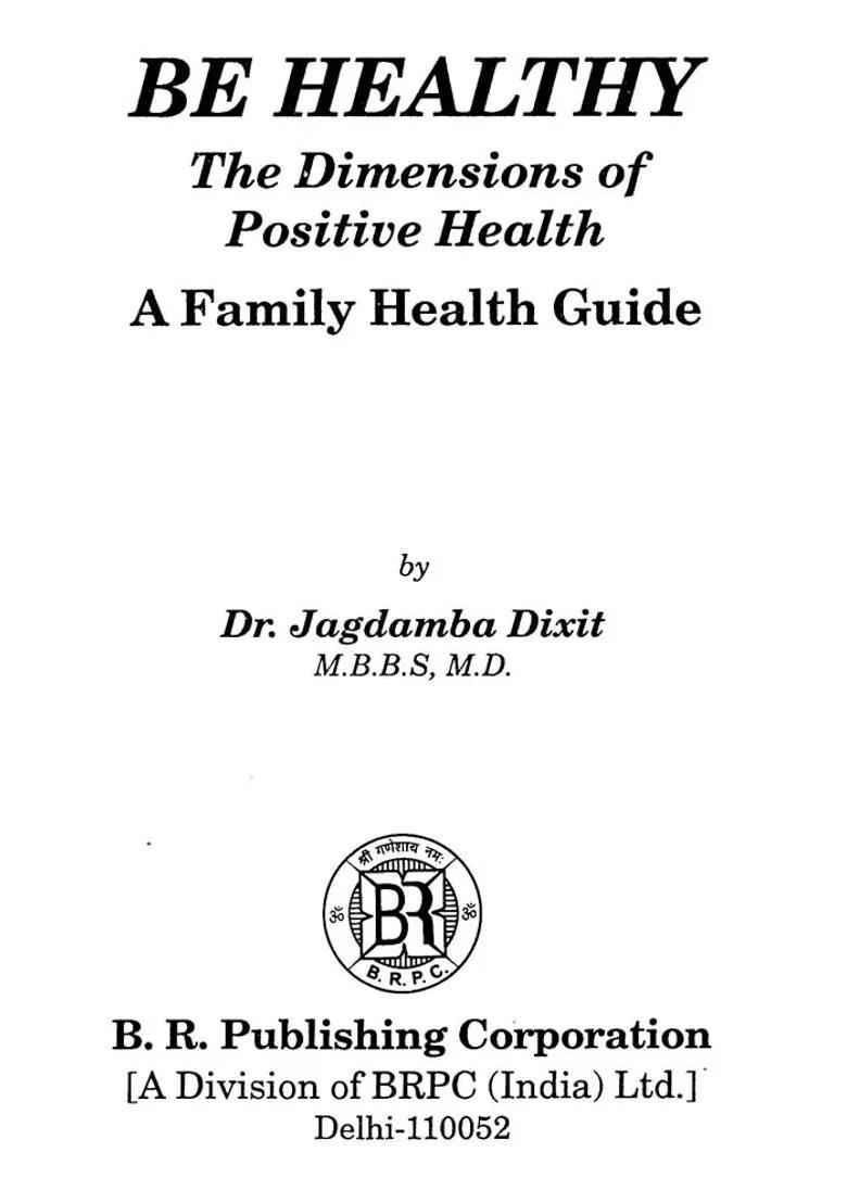 Be Healthy- Dimensions of Positive Health Guide - Indya