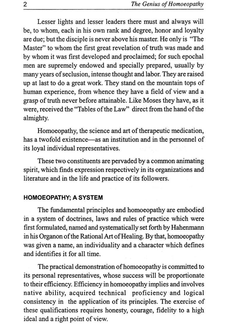 The Genius of Homoeopathy Lectures and Essays on Homoeopathic Philosophy with Word Index - Indya