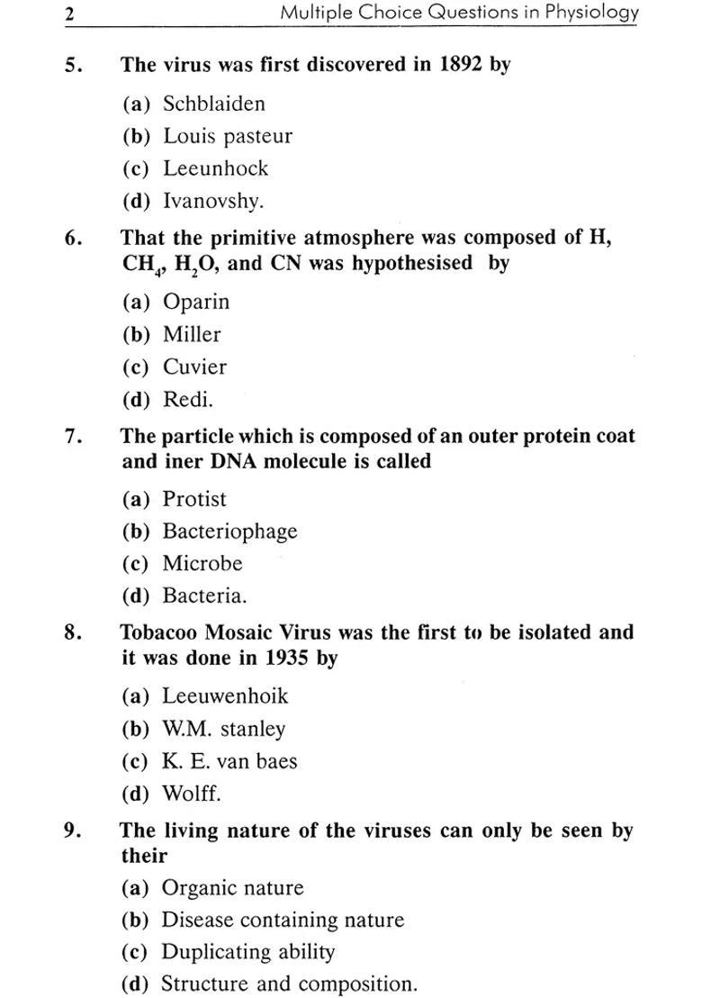 Multiple Choice Questions in Physiology - Indya