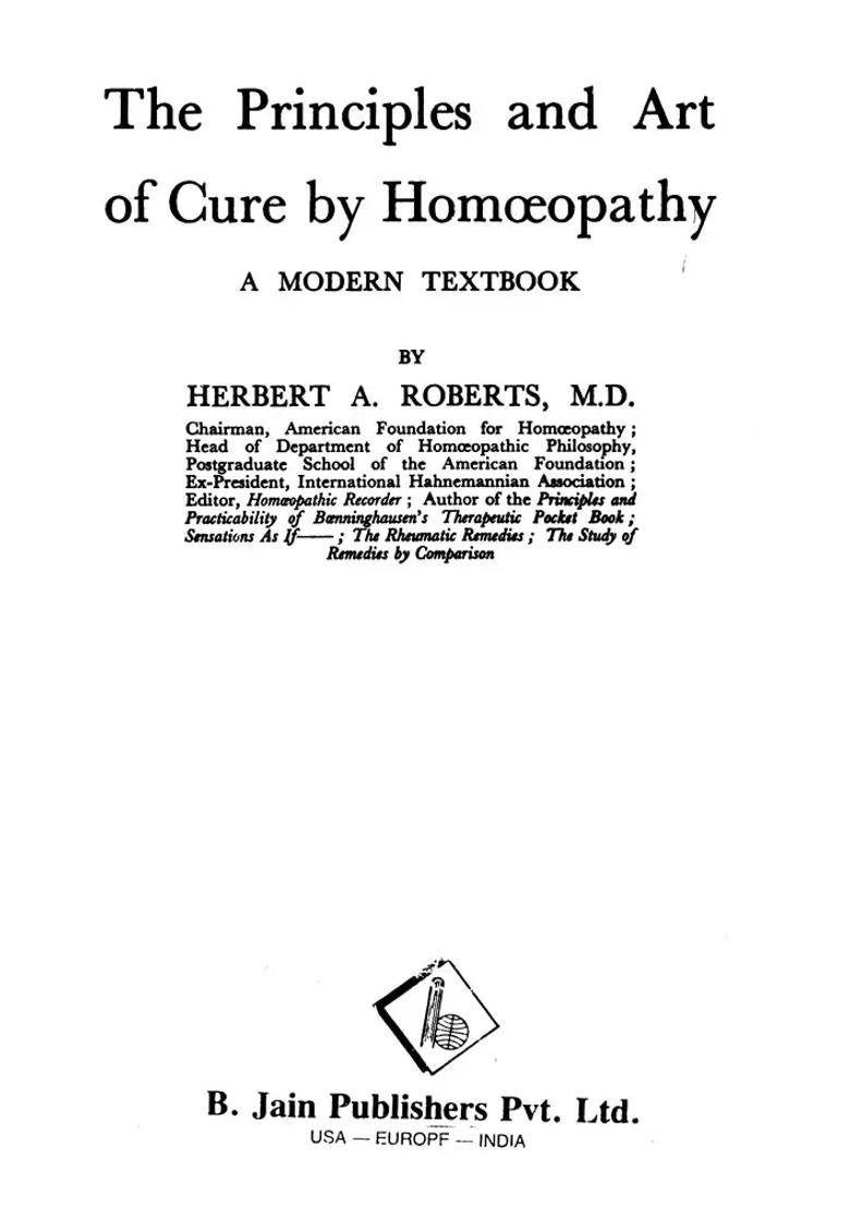 The Principles and Art of Cure by Homoeopathy - Indya