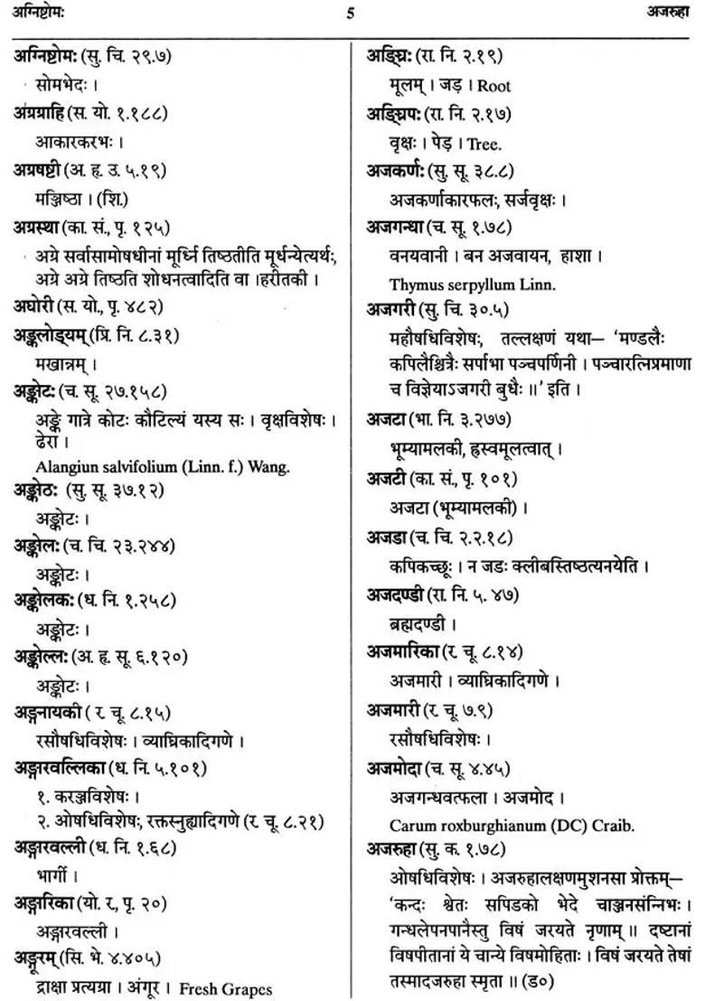 Dravyagunakosah Dictionary of Ayurvedic terms relating to names, synonyms properties and actions of Medical Plants (Sanskrit-Hindi-English) - Indya