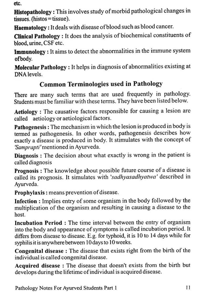 Pathology Notes for Ayurved Students (Set of 2 Volumes) - Indya
