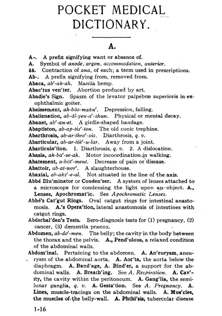 Pocket Medical Dictionary for Homeopaths - Indya