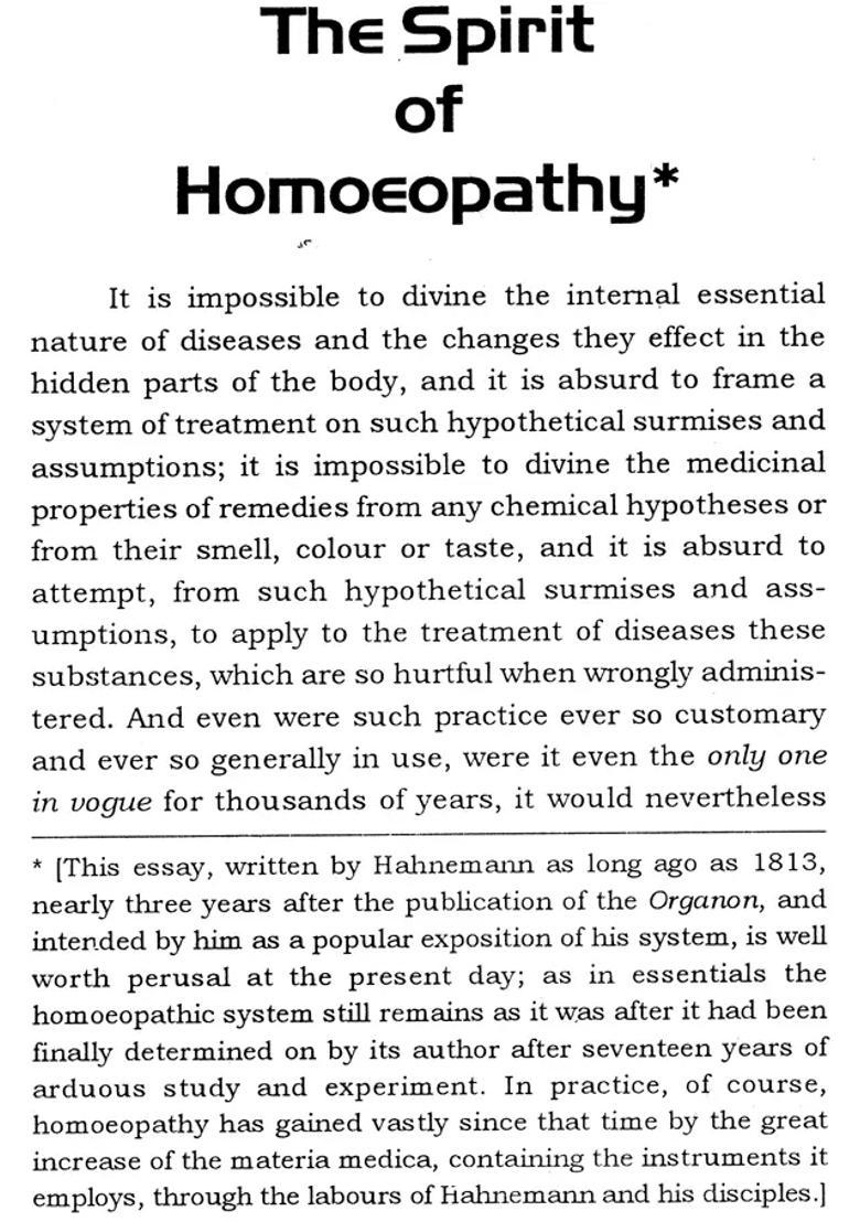 The Spirit of Homoeopathy and Biographical Sketch of Hahnemann - Indya