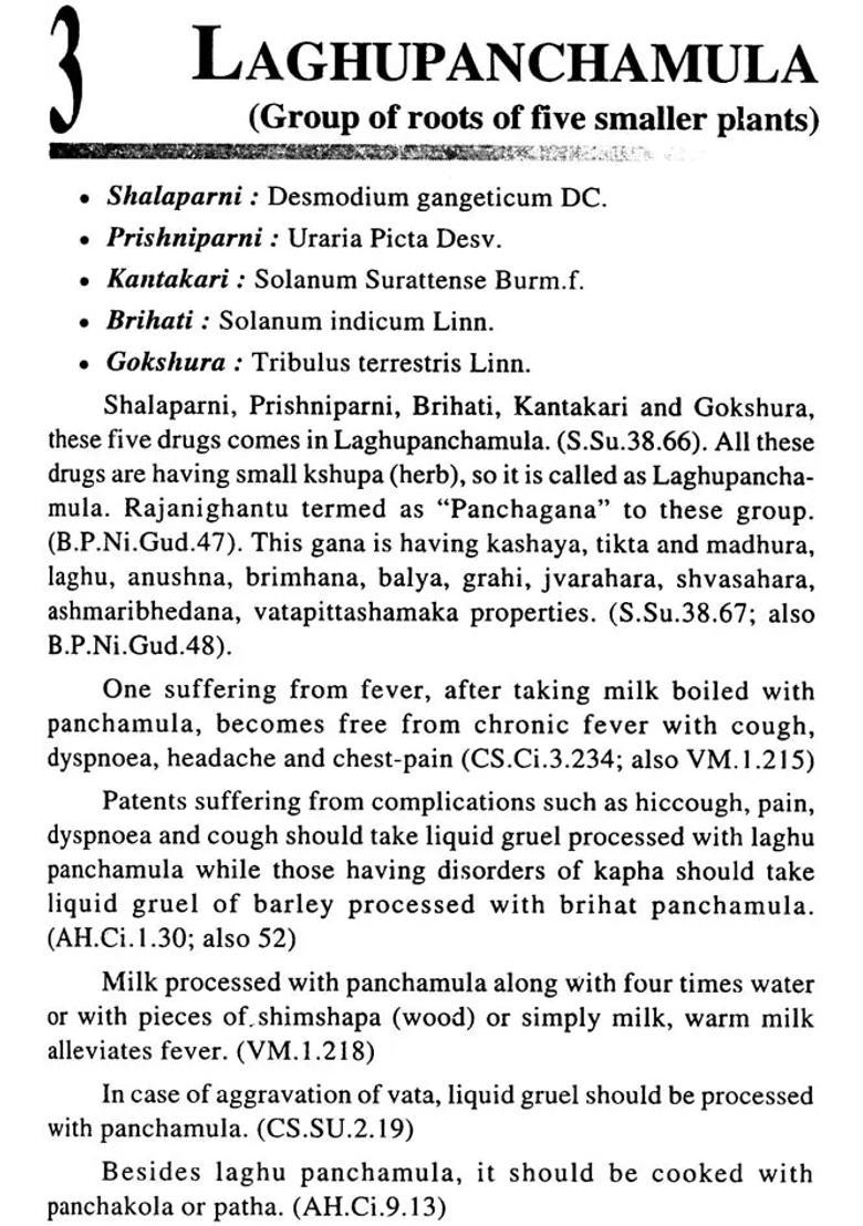 Sapta Panchamula (Seven Groups of Medicinal Plants Having Five Roots in Each) - Indya