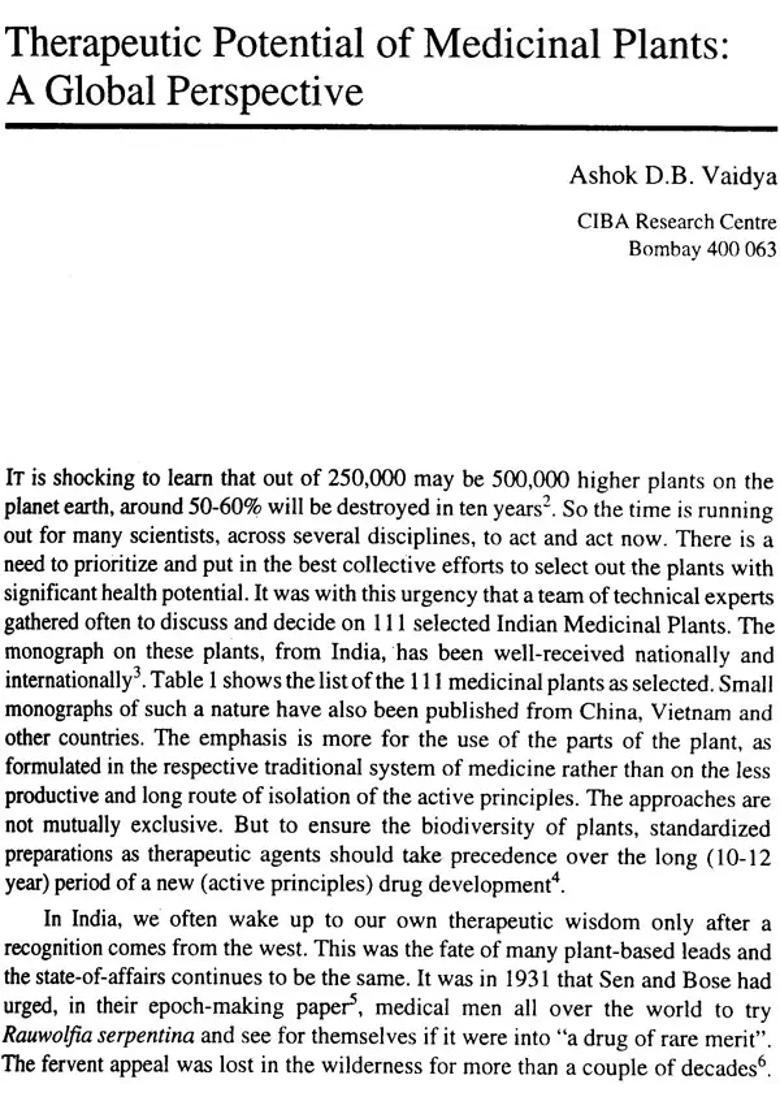 Supplement to Cultivation and Utilization of Medicinal Plants - Indya