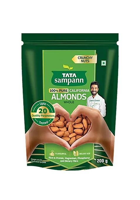 100% Pure California Almonds - Whole - 200 G