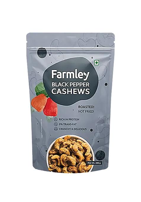 Black Pepper Roasted Cashews Kaju Snacks - Rich In Protein, Crunchy And Delicious - 200 G