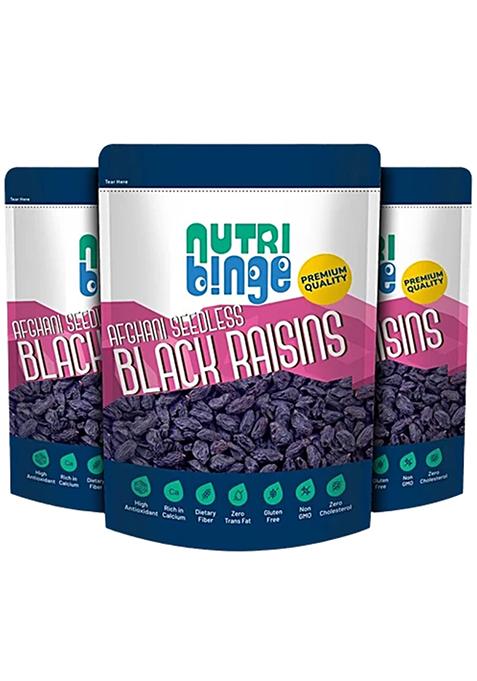 Afghani Seedless Black Raisins - 200 G - (Pack Of 3)