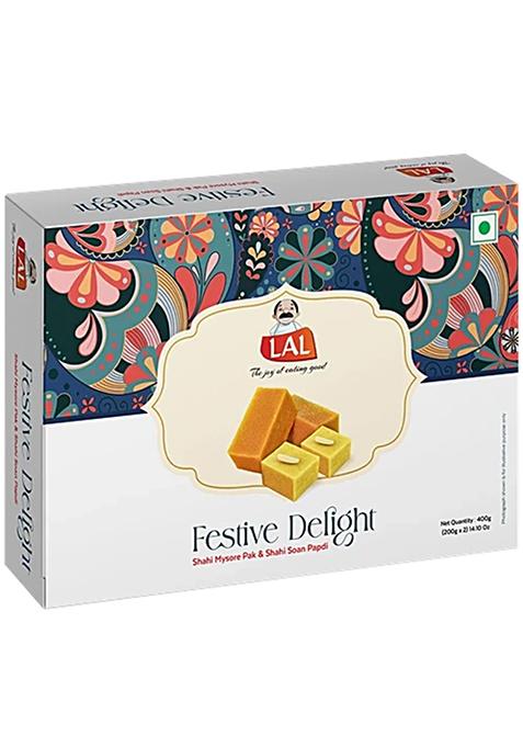 Lal Festive Delight - Shahi Mysore Pak And Soan Papdi, 400 G (2 Units X 200 G Each)