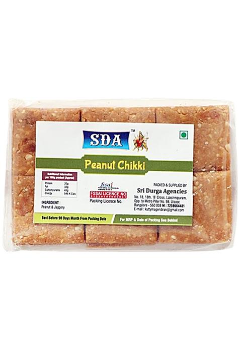 Sda Peanut Chikki Nice - Made With Jaggery, Healthy Snack, Protein Rich, 200 G Pouch