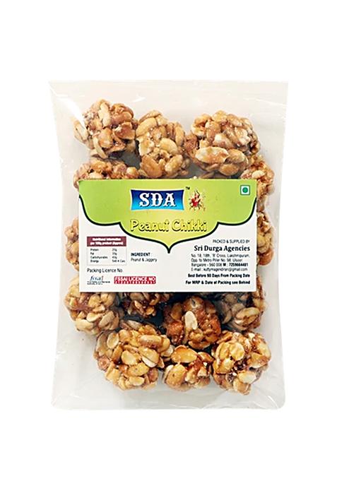 Sda Peanut Chikki Ball - Made With Jaggery, Healthy Snack, Protein Rich, 200 G Pouch