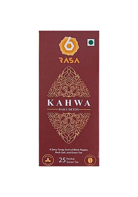 6Rasa Kahwa Daily Detox Green Tea Bags - 100% Natural, 62.5 G (25 Tea Bags X 2.5G Each)