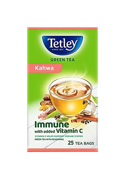 Tetley Green Tea Kahwa, Immune With Added Vitamin C, 57.5 G (25 Bags X 2.3 G Each)