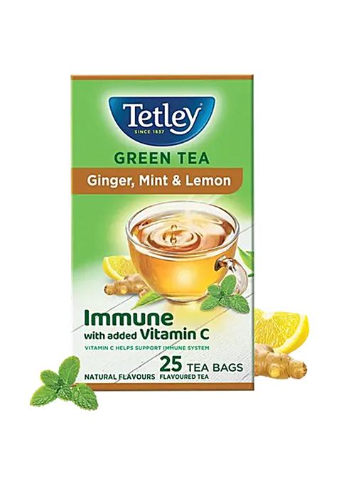 Tetley Ginger Mint And Lemon Green Tea, 50 G (25 Bags X 2 G Each)