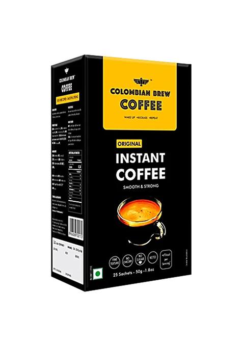 Colombian Brew Coffee Original Instant Coffee Powder - Smooth And Strong, 50 G