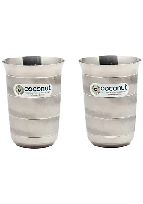 Coconut Stainless Steel A3 Glass - Strong, Durable, Rustproof, Bpa Free, 635 G (Set Of 2)