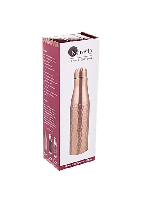 Nouvetta Hammered Pure Copper Bottle - Functional, Sophisticated And Classy Design, 1 L