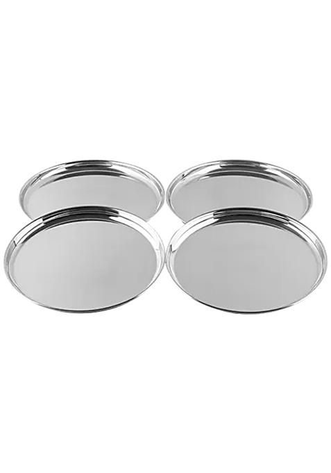 Omega Begi Dinner Plate - 9', Stainless Steel, Dishwasher Safe, 20 Cm, Silver, 4 Pcs