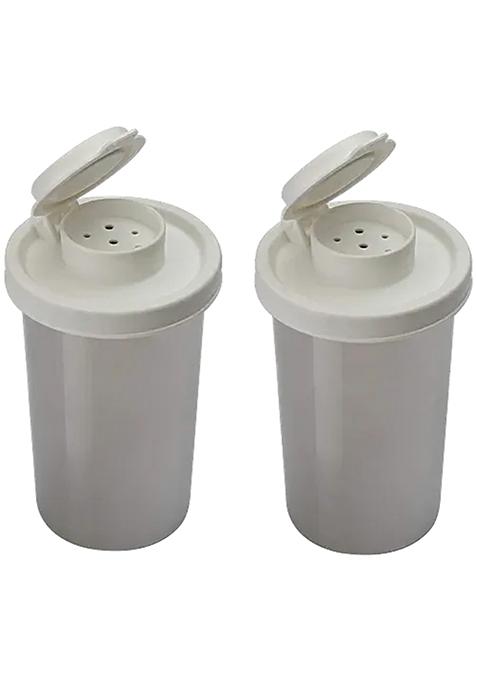 Signoraware Stainless Steel Spice Shaker-Container - Big, High Quality, White, 150 Ml (Set Of 2)