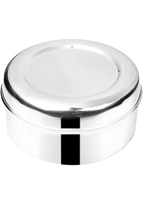 Omega Stainless Steel Round Puri Dabba-Container - No.6, Rust Proof, Durable, Silver, 200 Ml