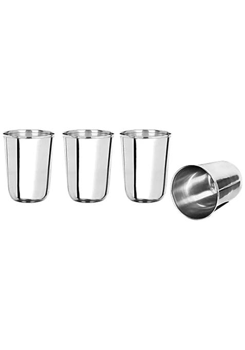 Omega Glass - Stainless Steel, Lightweight, Durable, Silver, 250 Ml (Set Of 4)