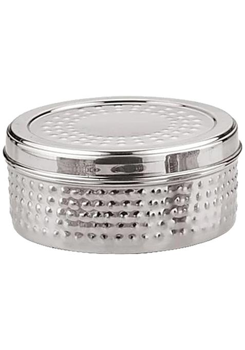 Neelam Designer Puri Dabba-Canister - Mathar-Hammered, Rust Proof And Durable, Size No. 9, 26 G, 775 Ml