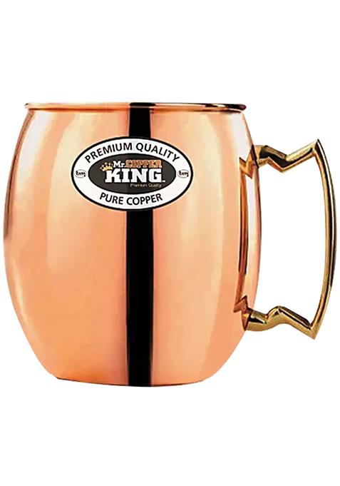 Mr.Copper King Copper Mug Plain With Brass Handle, 1 Pc