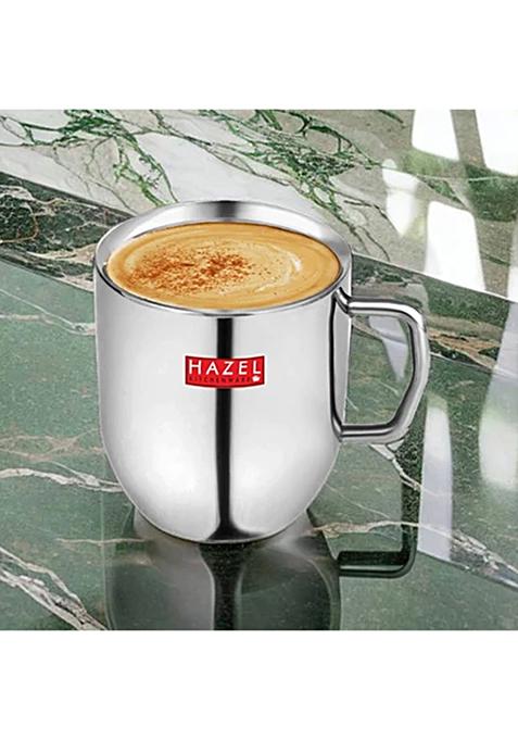 Hazel Stainless Steel Green Tea-Coffee Cute Plain Mug - Big, 300 Ml