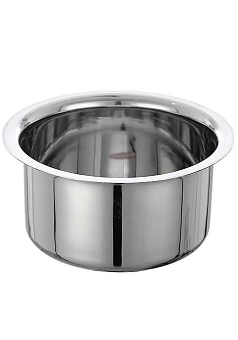 Jensons Stainless Steel Flat Bottom Tope - Strong, Durable, Induction Base, Silver, 1 L