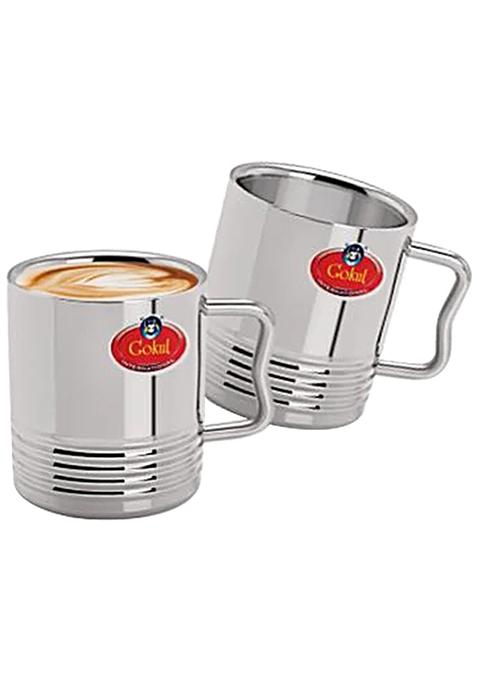 Swastik Steel Stainless Steel Coffee Mug - Double Wall, Force, 1 Pc