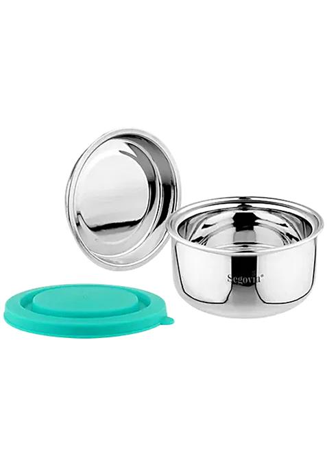 Segovia Stainless Steel Double Walled Lunch Box - With Airtight Lid, Teal, Bpa Free, 300 Ml