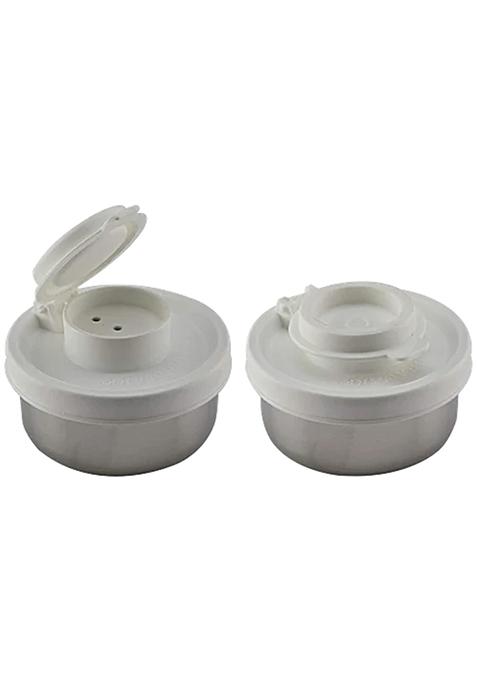 Signoraware Steel Spice Shaker - High Quality, White, 50 Ml (Set Of 2)