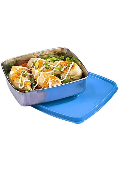 Signoraware Smart N Slim Steel Container - High Quality, Blue, 400 Ml