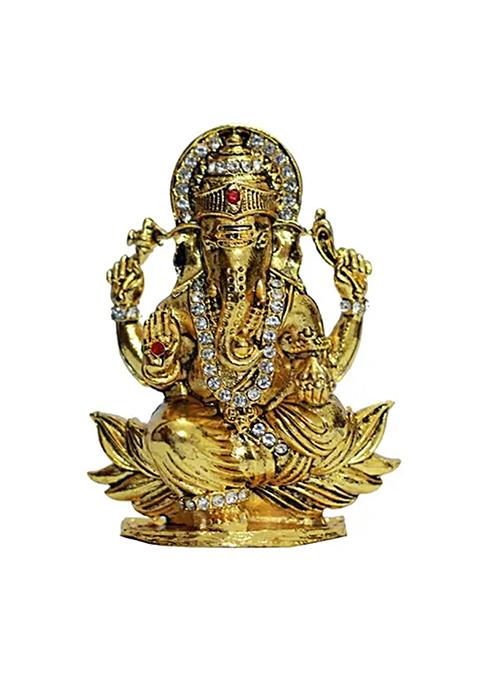 Klassic Golden Finish Ganesha Idol Brass 6 X 3X X 3 Cm