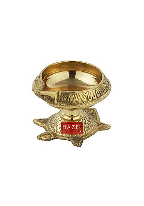 Hazel Kanchua Kuber Brass Tortoise Diya S1 Golden 1 Pc