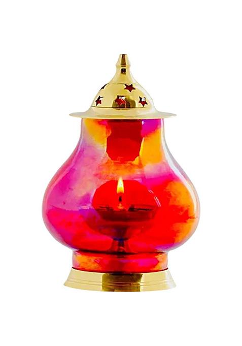 Decan Brass Akhand Colour Jyoti Elegant Premium Ideal For Puja Rooms Pink 150 G