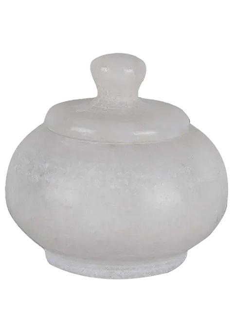 Stoneware Marble Kumkum Sindoor Box 1 Pc