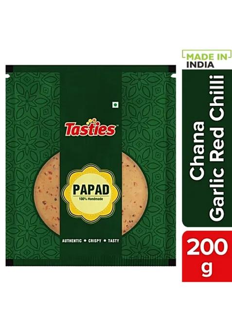 Tasties Handmade Papad Chana, Garlic, Red Chilli 200 g