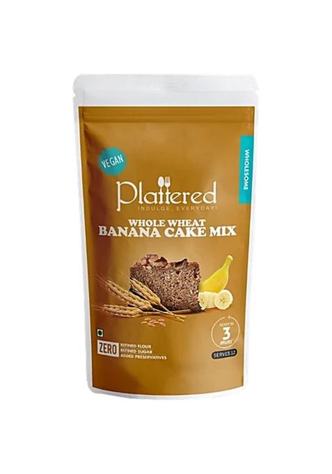 Plattered Whole Wheat Banana Cake Mix Eggless, Zero Refined Flour, Healthy, Yummy 320 g