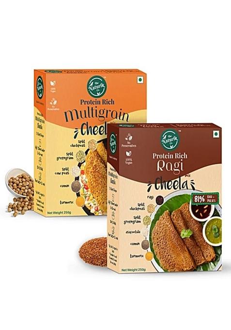 The Naturik Co. Protein Rich Ragi And Multigrain Cheela Mix Combo 250 g (Pack Of 2)