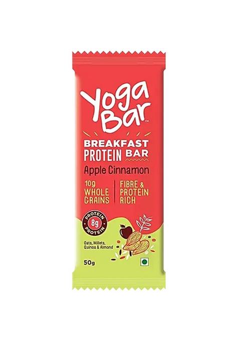 Yoga Bar Breakfast Protein Bar Apple Cinnamon, Healthy Snack, Rich In Protein And Fibre 50 g