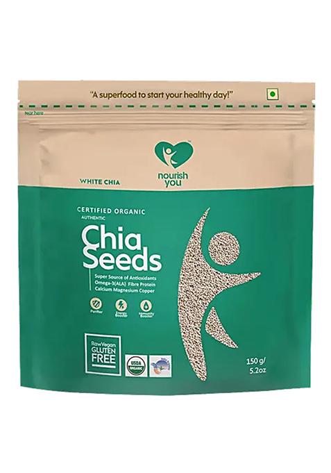 Nourish You Organic White Chia Seeds Gluten Free 150 g