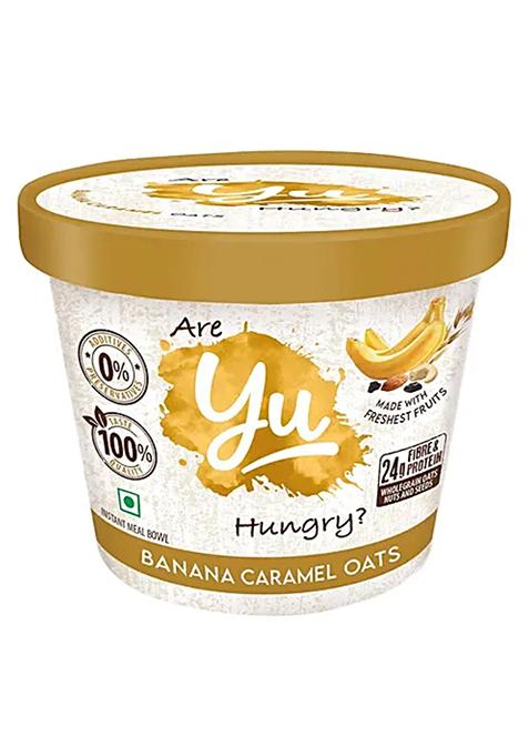 Yu Banana Caramel Instant Oats Healthy Breakfast, Rich In Fibre And Protein 55 g