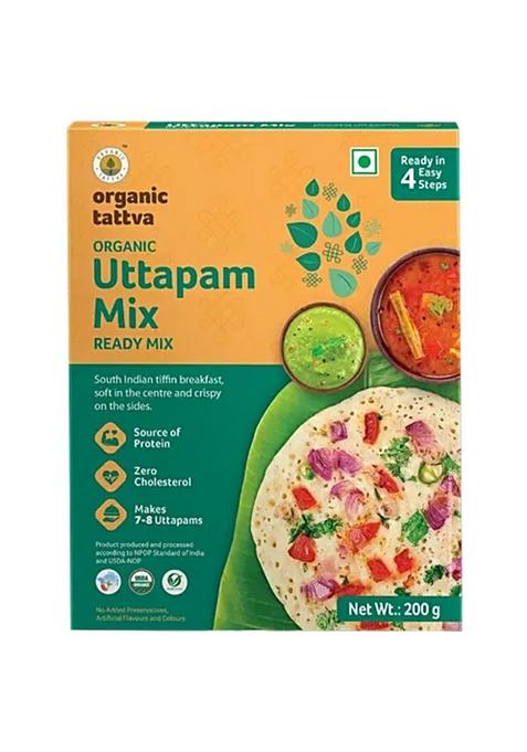 Organic Tattva Organic Uttapam Ready Mix Crispy, Source Of Protein, Zero Cholesterol 200 g Mono Carton