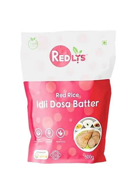 Redlys Red Rice Idli Dosa Batter Rich In Antioxidants, Diabetic-Friendly, No Preservatives 600 g