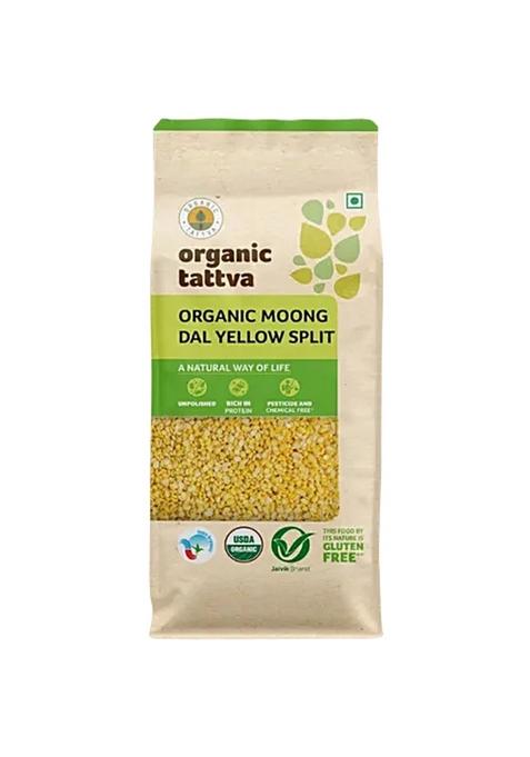 Organic Tattva Organic Moong Dal Yellow Split Healthy Vegan Gluten Free No Additives 1 Kg Pouch