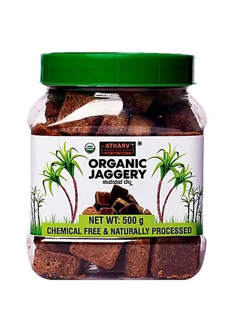 Atharv Home Made Products Organic Jaggery Cube Chemical Free Naturally Processed 1 Kg Jar