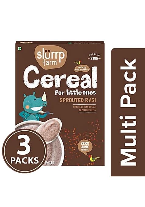 Slurrp Farm Organic Sprouted Ragi Powderragi Pindi 3X250 g Box