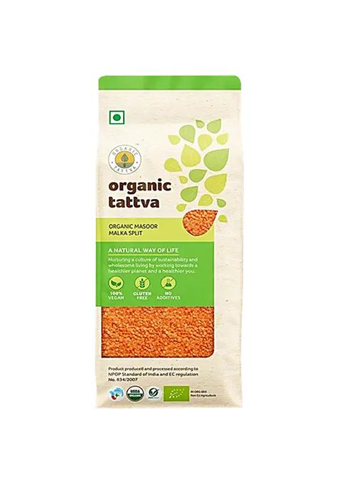 Organic Tattva Organic Masoor Malka Split 1 Kg Pouch